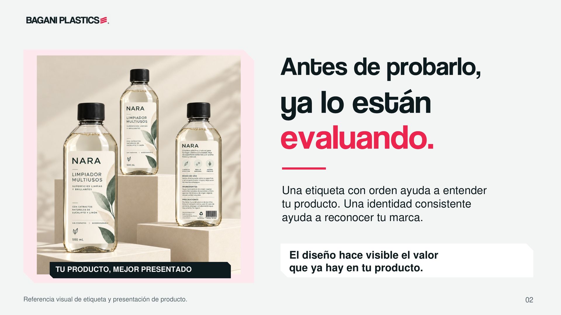 Crea tu marca — página 2 de 18, presentación original de Bagani Plastics