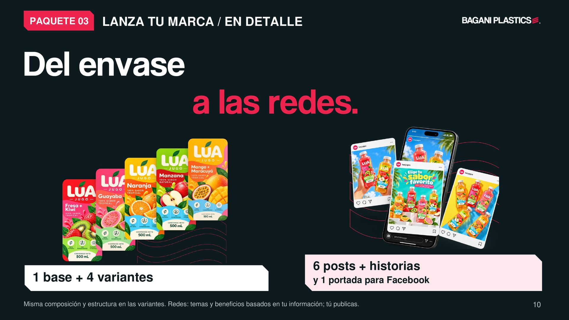 Crea tu marca — página 10 de 18, presentación original de Bagani Plastics